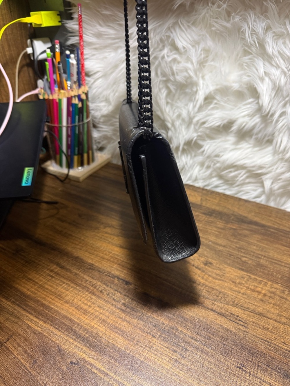 Saint Laurent Black Leather Chain Crossbody Bag - Picture 5 of 15